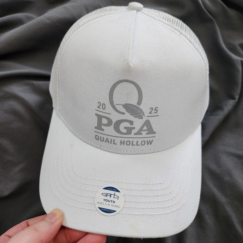 PGA World Championship 2025 Quail Hollow White Youth Trucker Hat